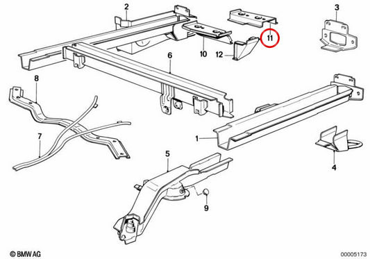 OEM 41121945246 Heckvibrationsgebäude Unterstützung für BMW E30. Original BMW.