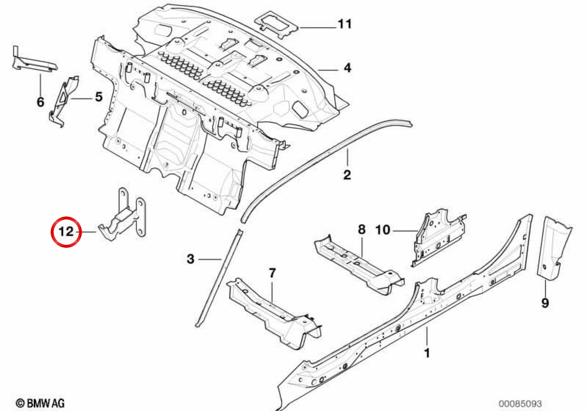 Central Support Support OEM 41127050794 für BMW E39. Original BMW.
