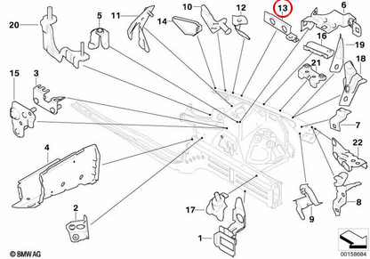 LOWER LEFT SUPPORT OEM 41127145359 FOR BMW E90, E91. Original BMW.