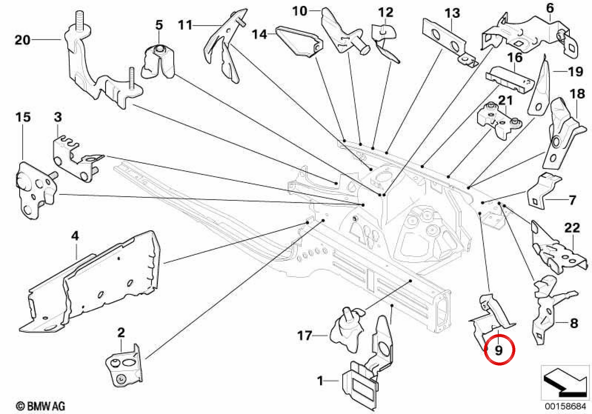 OEM 41127145361 Zulassungsschalldämpfer für BMW E90, E91, E92, E93. Original BMW.
