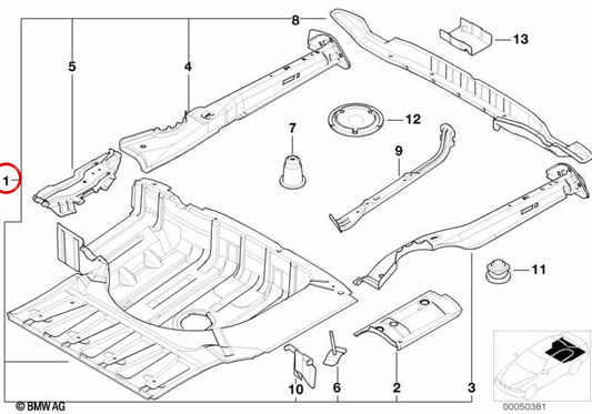 OEM 4112855092 Soil à tronc pour BMW E39. BMW d'origine.