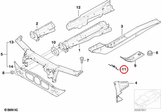 OEM 41128235634 Supporto per presepe del motore per BMW E46. BMW originale.