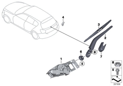 Rear windshield windshield rubber cover OEM 61617241983 for BMW F20, F21. Original BMW.