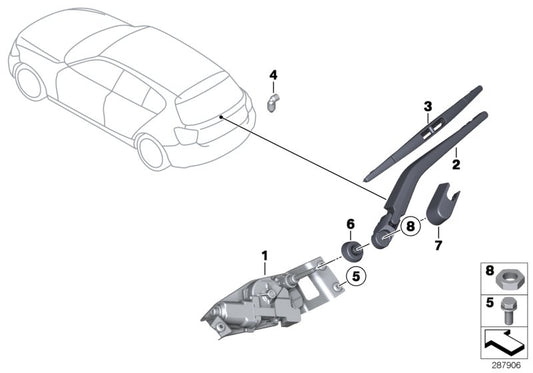Rear windshield windshield rubber cover OEM 61617241983 for BMW F20, F21. Original BMW.