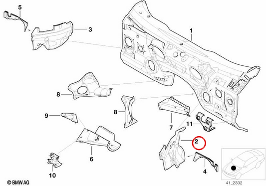 OEM 41138208655 Linkes Trennzeichen für BMW E39. Original BMW.