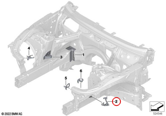 Suporte da mangueira de freio direito OEM 41145A37976 para BMW G70. BMW genuíno.