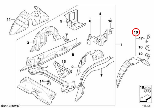 Pasarredas Izquierdo Interior OEM 41147194755 pour BMW E88. BMW d'origine.