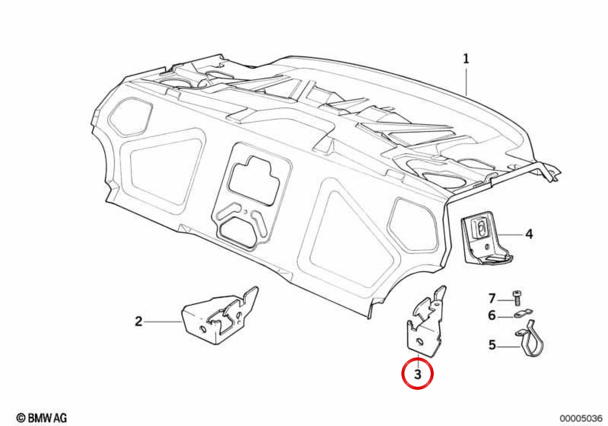 Supporto esterno sinistro per OEM 41148134987 Backrest per BMW E31. BMW originale.