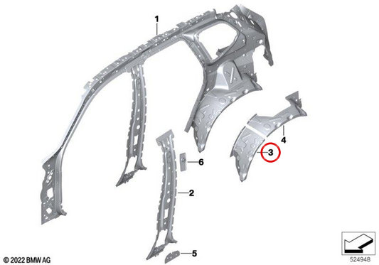 Außenschließung des rechten Radschrittes OEM 41205A52CD6 für BMW U10, U11, U12. Original BMW.