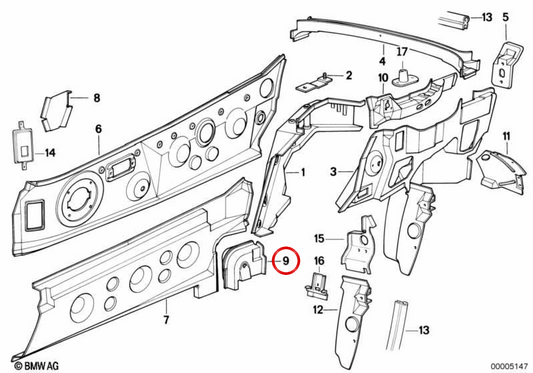 Supporto di sospensione destra OEM 41212291932 per BMW Z1. BMW originale.