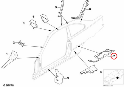 Coat Bera destro OEM 41212694026 per BMW E46. BMW originale.