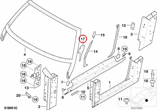 Piatto dell'Unione Basting Sullo destro OEM 41217006252 per BMW E52. BMW originale.