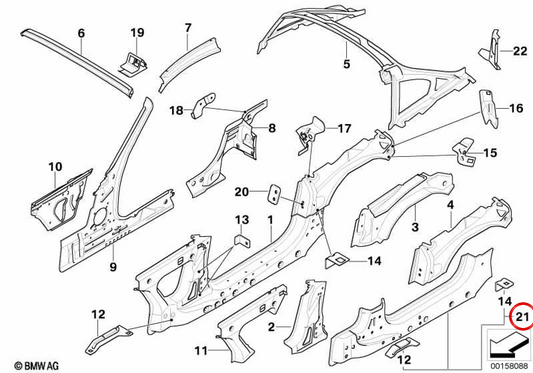 OM Soglia della porta esterna OEM 41217064689 per BMW E85, E86. BMW originale.