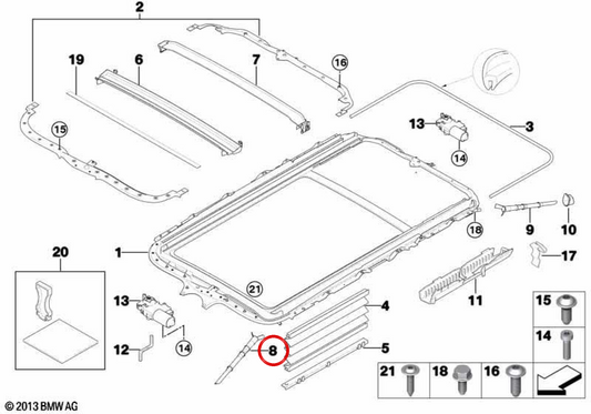 Vordere Abflussrohr OEM 41217118181 für BMW E91 (316d, 316i, 318d). Original BMW.