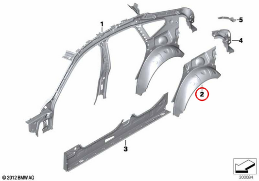 Linke Rseere Gummi -Beschichtung OEM 41217333933 für BMW F36. Original BMW.