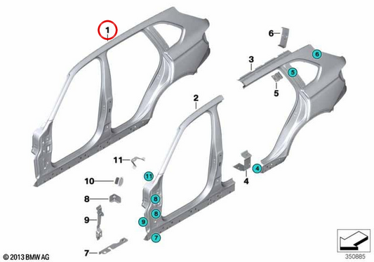 Seitengerippe rechts no es una palabra común en español, pero parece referirse a un panel lateral o una estructura lateral derecha. Considerando esto, el resultado sería:  

**Panel lateral derecho OEM 41217352038 para BMW F16, F86. Original BMW.*