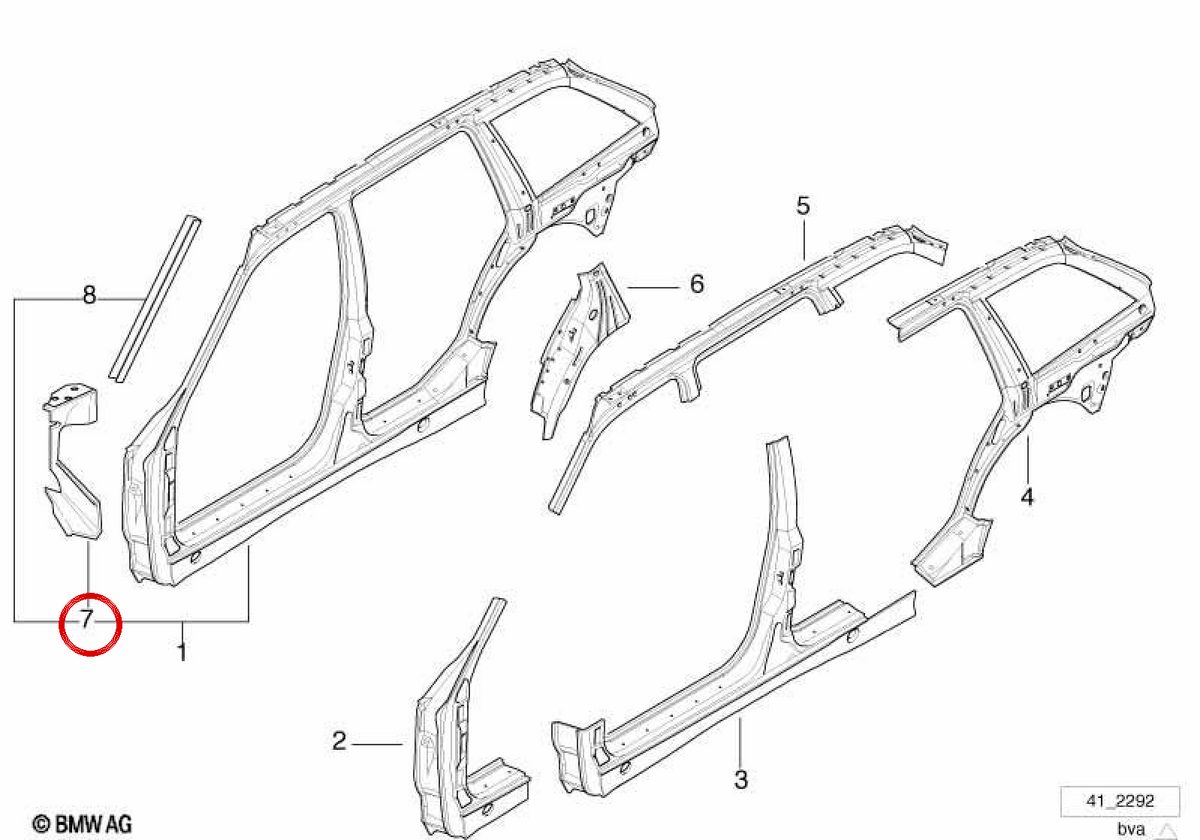 LEFT FRAME PLATE OEM 41218119255 FOR BMW E36. Original BMW.
