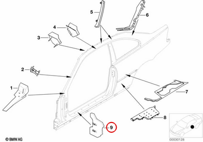 Front input embellisher OEM 41218208594 for BMW E46. Original BMW.
