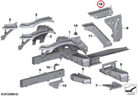 Pasarruedas Support Extension OEM 41218499031 per BMW G29. BMW originale.