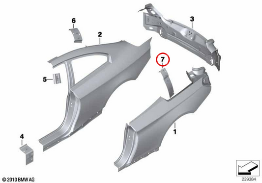 Renforcement côté gauche Phape OEM 41219240145 pour BMW F12, F13. BMW d'origine.