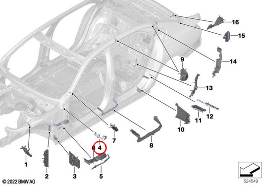 OEM 41219451107 Pilar lining for BMW G70. Original BMW.