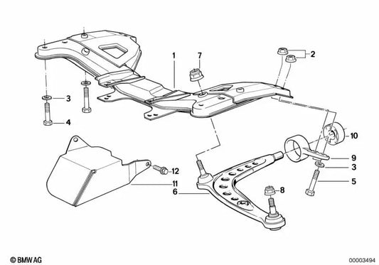 Front axle brackets for BMW compatible with various models (OEM 31111138752). Original BMW