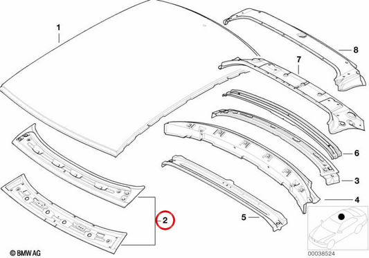 Grade superior do pára-brisa OEM 41327013026 para BMW E46. Peça original BMW, garante ajuste perfeito e proteção contra chuva na base do para-brisa.