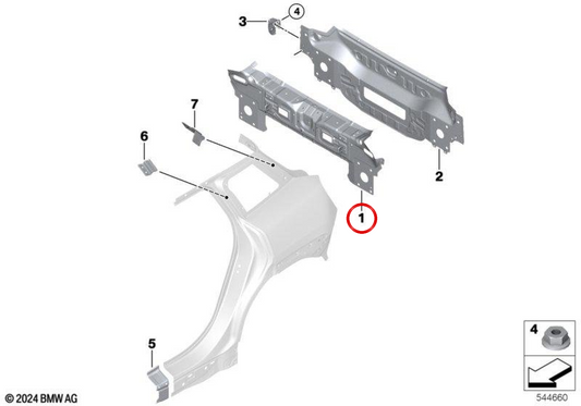 Innenverkleidung hinten OEM 41349644236 für MINI Aceman J05 (05/2023 - 03/2025). Originaler MINI.