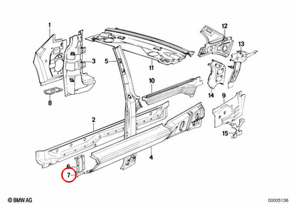 Support de chat OEM 41351913759 pour BMW E30. BMW d'origine.