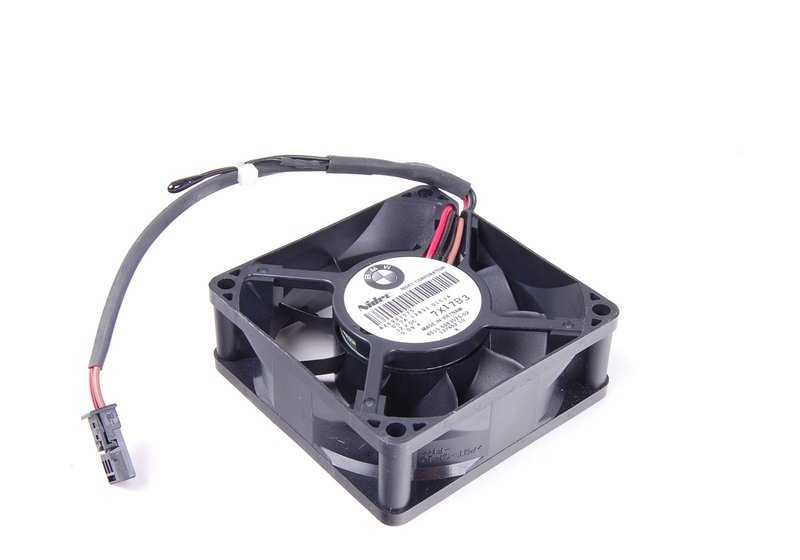 Fan for BMW E82, E88, E90, E91, E92, E93, F30N, F07, F10, F11, F18, G30, G31, G38, F06, F12, F13, G32, E65, E66, F01, F02, F04, I01, I01N, F16, F86 (OEM 65156 983075). Genuine BMW.