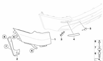Tapa embellecedora para gancho de remolque OEM 51127206865 para BMW X5 E70. Pieza original BMW.