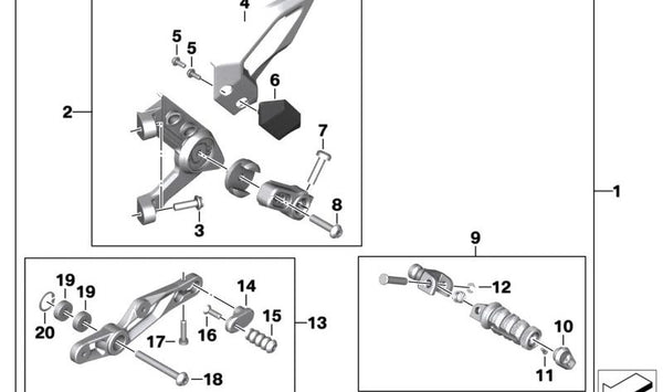 Tornillo de cilindro M8X65 OEM 07145A6A437 para BMW Motorrad M 1000 R, S 1000 R, M 1000 RR, S 1000 RR. Original BMW Motorrad.