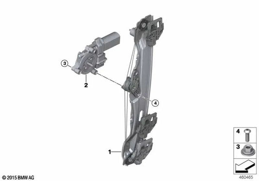 Motore posteriore sinistro per la BMW X2 F39 (OEM 67627473089). BMW originale.
