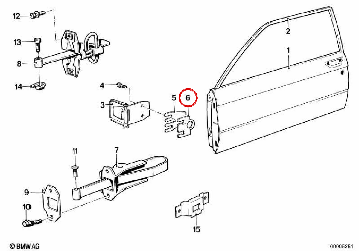 Placa de bisagra OEM 41511873064 para BMW E21, E12, E28, E23. Original BMW.