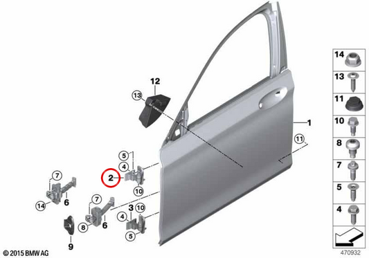 Bisagra de puerta superior izquierda OEM 41517420093 para BMW G22, G23, G82, G83, F90, G30, G31, G38, G60, G61, G68, G90, G32, G11, G12, G70, F91, F92, F93, G14, G15, G16, G01, G08, F97, G02, F98, G05, G18, F95, G06, F96, G07, G09, G29, I20. Original