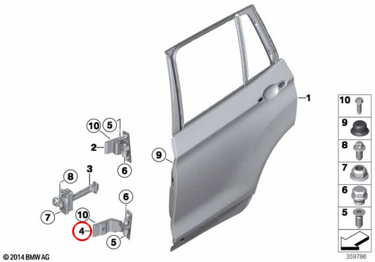 Untere Hintertür OEM 41527201302 für BMW F25, F26, E70, E71, E72. Original BMW.