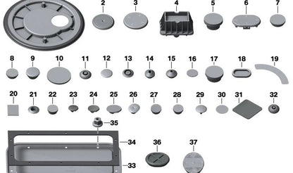 Soporte elevador OEM 51717042974 para BMW F45, F46, F07, F06, F13, F01, F02, F04, F39, i3 (I01). Pieza original BMW. Ideal para colocar el coche en el elevador sin dañarlo.