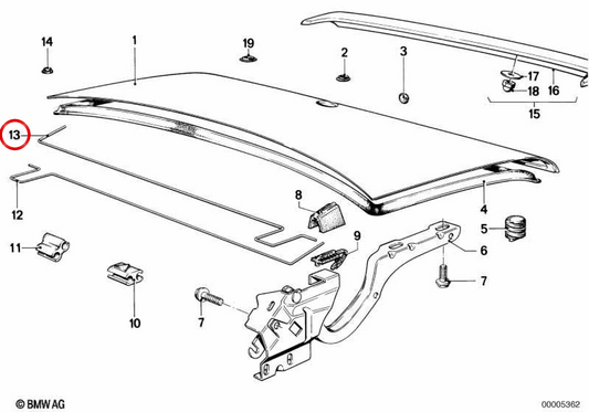 Barra de torsión izquierda OEM 41621927127 para BMW E23. Original BMW.