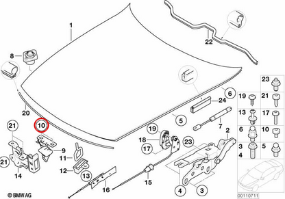 Torxschraube mit Waschmaschine OEM 41628186198 für BMW E90, E91, E92, E39, E85, E52. Original BMW.