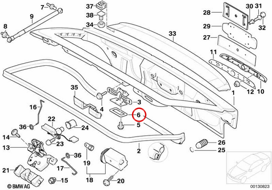 Lámina protectora de zinc OEM 41628410215 para BMW E36, Z3. Original BMW.