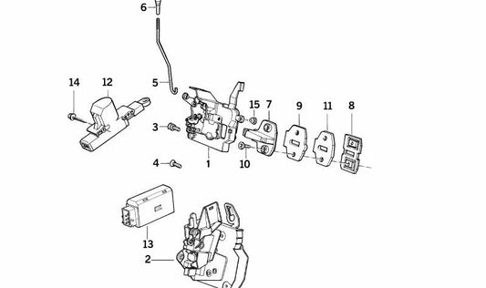 OEM 512181743 Lock avant gauche pour BMW E34. BMW d'origine.