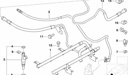 Soporte de manguera OEM 13537831681 para BMW F10, F06, F12, F13, E70, F15, F85, E71, E72, F16, F86, E52 y MINI R50, R60, R61. Original BMW y MINI.