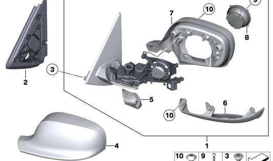 Ausländisches Recht mit Heizung und Gedächtnis 51162993774 für BMW x1 E84. Original BMW.