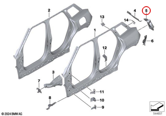 Coppa fanale posteriore destro OEM 41739644240 per MINI Aceman J05, JCW Aceman E... e altro ancora. MINI originale.