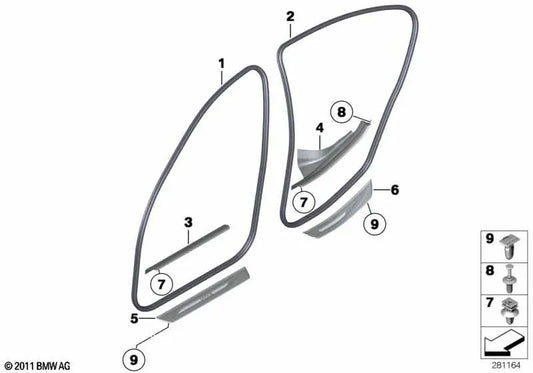 Vordereingangsleiste für BMW F10, F11, F18 (OEM 51479196815). Original BMW
