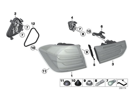 Right Rear Pilot OEM 63217312846 for BMW F30 and F80. Compatible with all indicated models. Original BMW replacement.