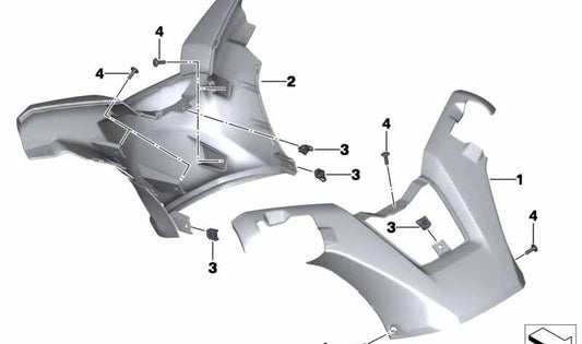 Cubierta del manillar superior OEM 46637725012 para motos BMW C 650 GT (K19). Original BMW Motorrad.