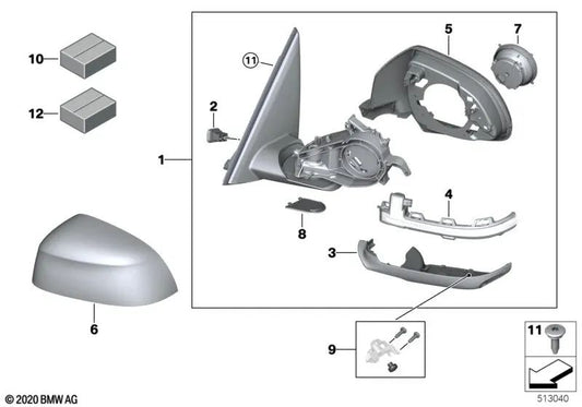 Außenspiegel ohne links erhitztes Glas für BMW G06 (OEM 51169463295). Original BMW