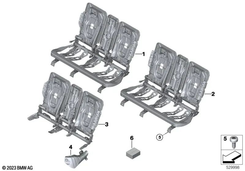 Avellanados -Schraube für BMW F60, R50, R52, R53, U11 (OEM 52207432598). Original BMW