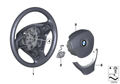 Volante de cuero OEM 32336790886 para BMW Serie 5 F07 GT, F10, F11 y Serie 7 F01, F02, F03... y más. Original BMW.